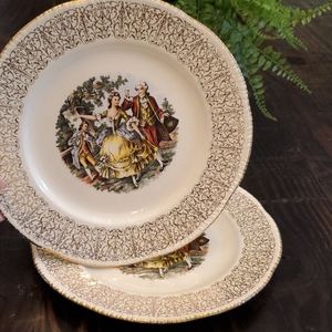 Pair Homer Laughlin vintage plates